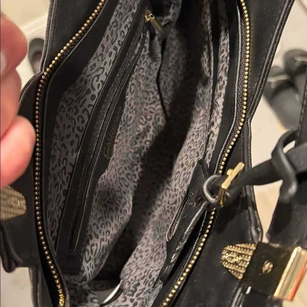 Catherine Malandrino Black and Gold Handbag